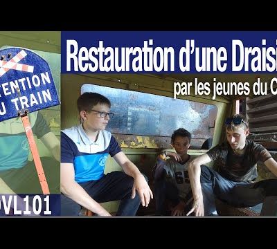 Visite du CFVE dont les jeunes participent à la Restauration d'une draisine.