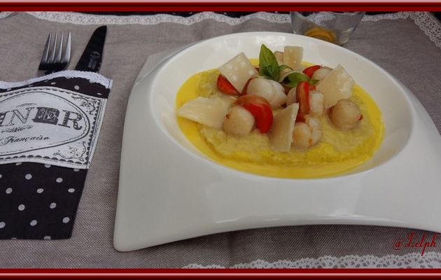 Risotto aux St-Jacques et sauce au safran