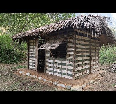 Primitive technology (il construit une hutte en bamboo)