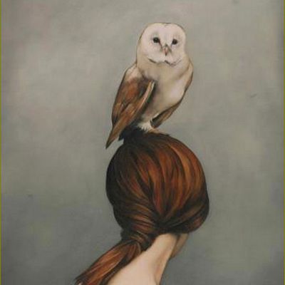 Femme et oiseau en peinture -   Amy Judd art