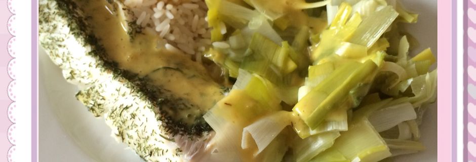 Dos de cabillaud, poireaux et riz sauce safran (Cook'in)