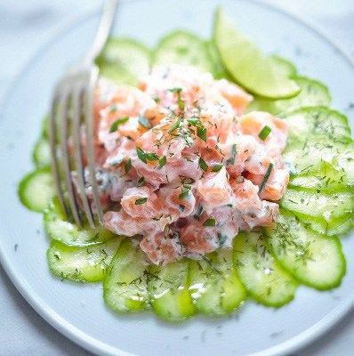 Tartare de saumon concombre