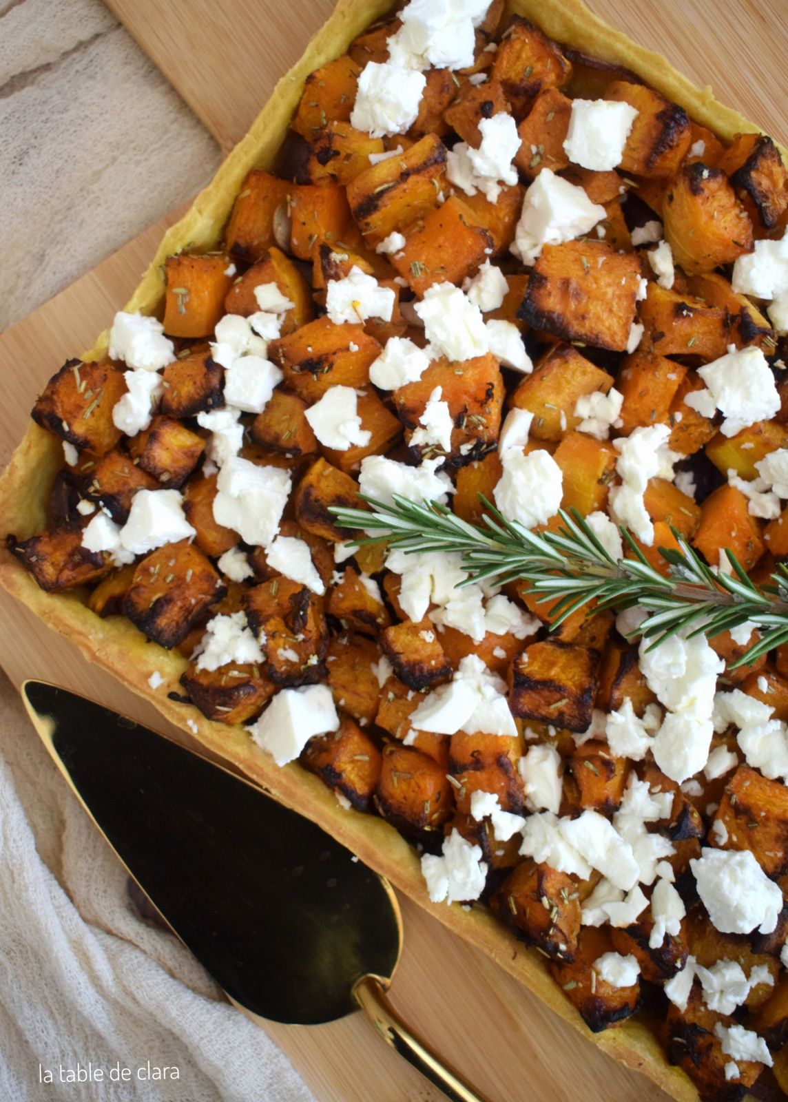 Tarte butternut oignons rouges feta