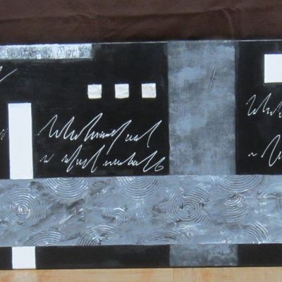 Home déco abstrait noir gris blanc