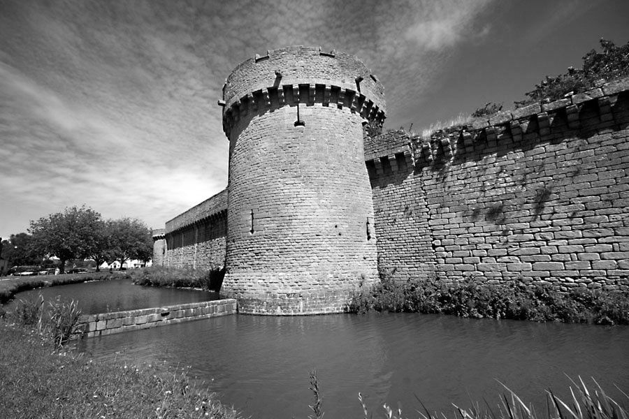 Photos de la ville de Guérande en noir et blanc