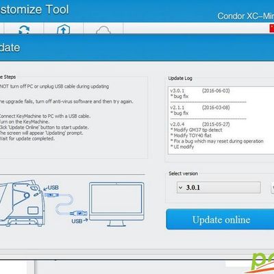 iKeycutter CONDOR XC-MINI Master can update online to newest version