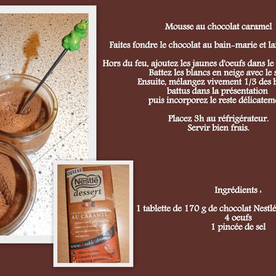 Mousse au chocolat caramel