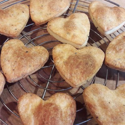 Cookies coeurs parmesan.origan.marjolaine 