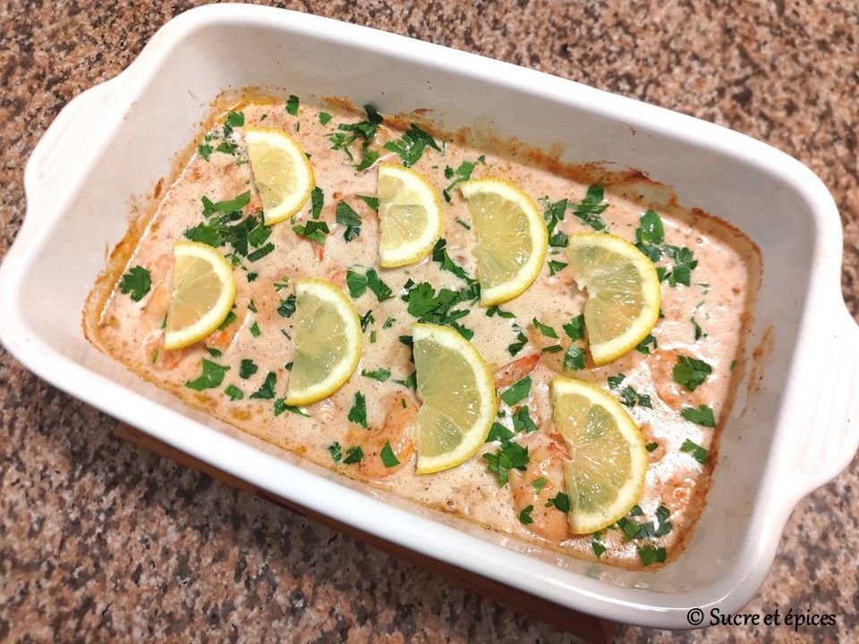 Crevettes au four en sauce crémeuse aux saveurs libanaises - Recette en vidéo
