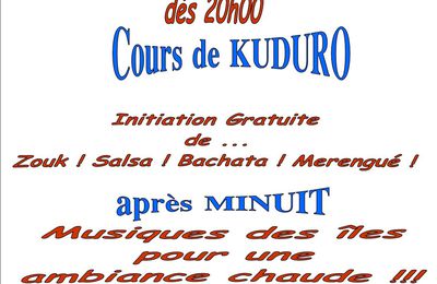 Cours de Kuduro le samedi 25 février dès 20h00 au Grizzli puis soirée avec initiations par l'association Nath'latine