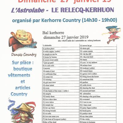 BAL COUNTRY & LINE Dimanche 27 Janvier