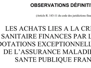 A droite : extrait du rapport de la cour des comptes