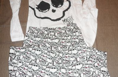 Monster High Pyjama noir et blanc