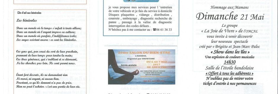 Notre bulletin "Trait d'union" Avril * Mai * Juin