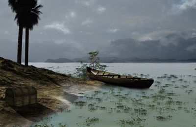 une pirogue abandonnée