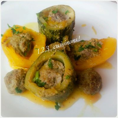 Courgettes et pommes de terre farcies à la viande hachée (Dolma)