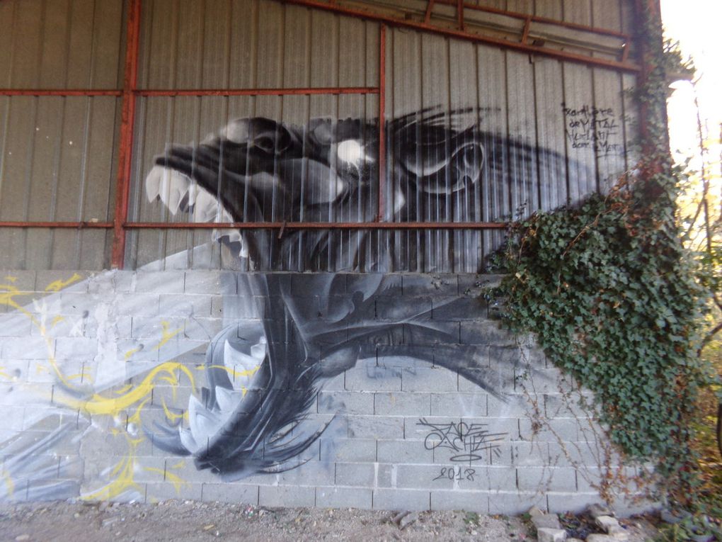 Bombes sur les murs et pinceaux sur toile pour allez de la pénombre à la clarté.