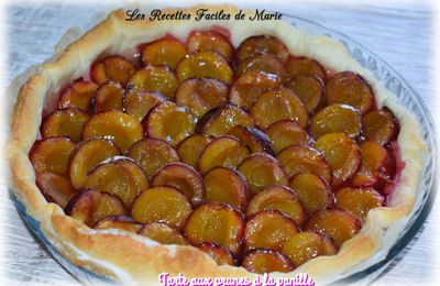 TARTE AUX PRUNES A LA  VANILLE 