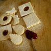 Sablé biscuits with strawberry jam