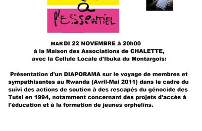 Mardi 22 novembre 2011 - 20h / SSI: soirée sur le Rwanda avec Ibuka et la Ville de Chalette (Chalette)