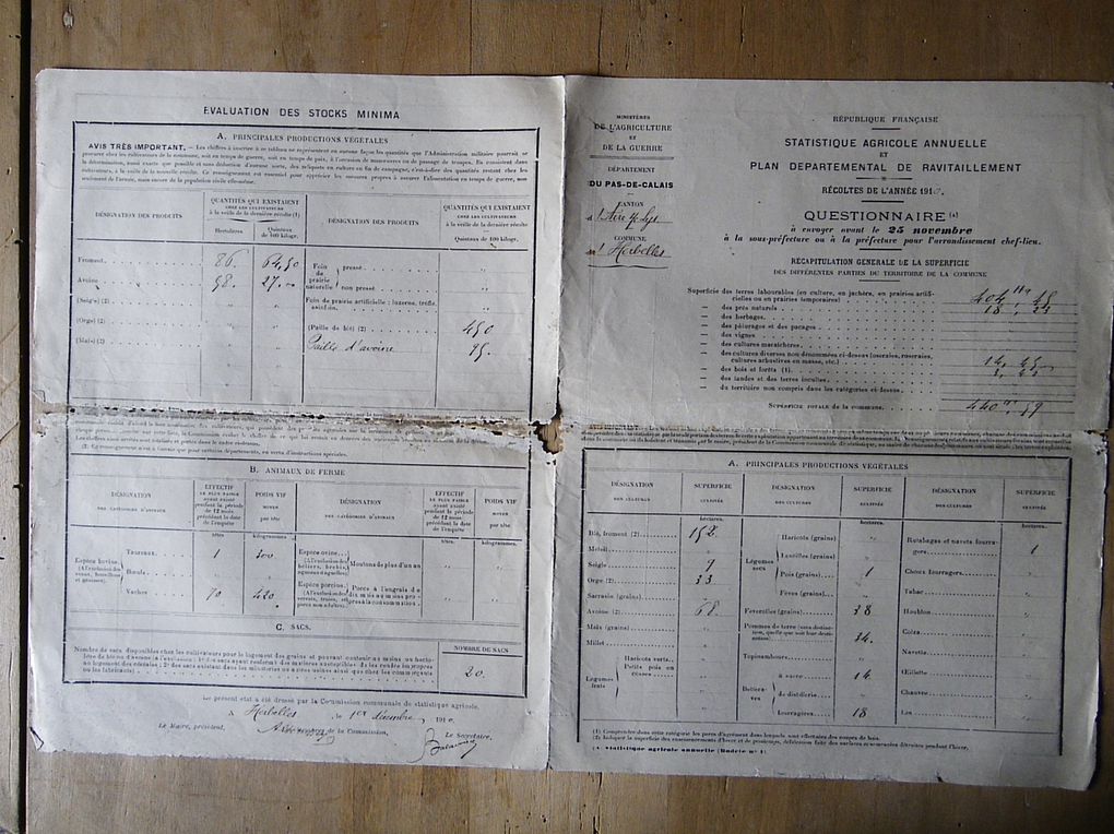 documents statistiques agricoles de 1898 à 1928