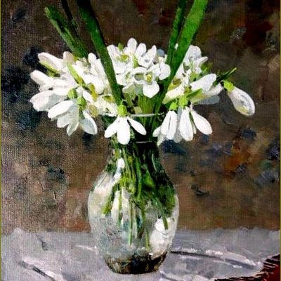 Les fleurs par les grands peintres -   Hamalyan Suren Surenovich -  Perce-neige