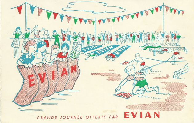 Carte postale EVIAN offerte aux enfants des colonies de vacances