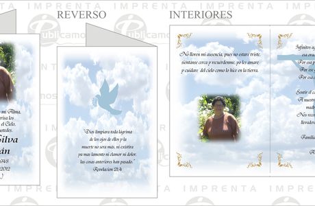 Diseño e Impresión de Tarjetas de Condolencia para sra. Olivia / Modelo Cielo 2