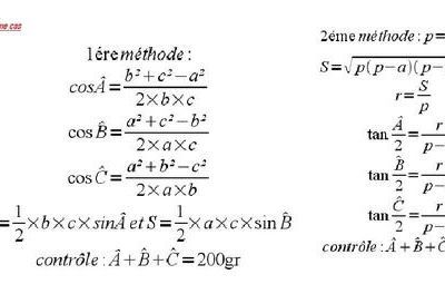 3) Résolution des triangles quelconques (calculs topométriques)