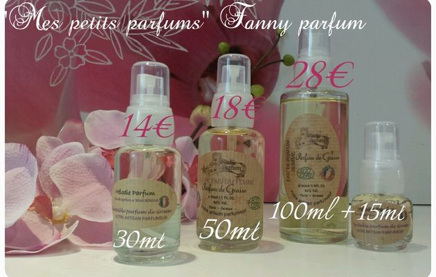 Liste des références de Parfums , créations originales d'un artisan parfumeur " Mélodie Parfum"