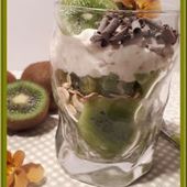 Verrine printanière au fromage blanc et kiwi
