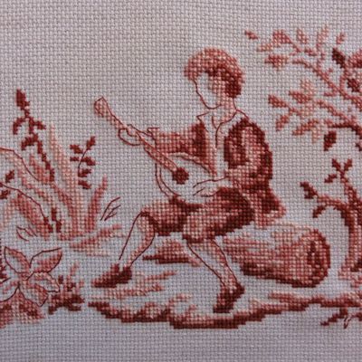 Jeune musicien - Style toile de Jouy