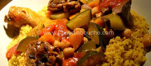 Couscous à l'Agneau & au Poulet-Courgettes & Pois Chiche