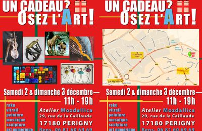 le 2et 3 décembre  " Osez l'Art" et du 1er au 31 décembre j'expose à l'Arbre à mots