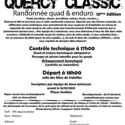 13 ème Rando quad-moto Quercy Classic à Valeilles (82), le 19 janvier 2019