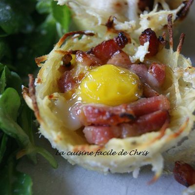 Nids de pomme de terre pour oeuf de caille