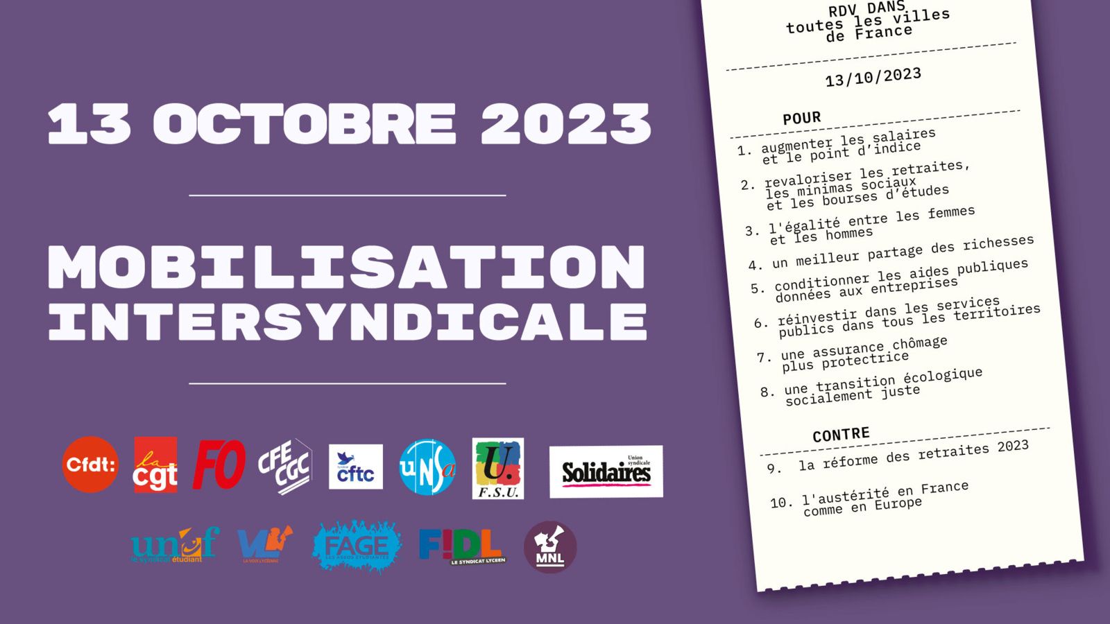 Grève 13 Octobre 2023