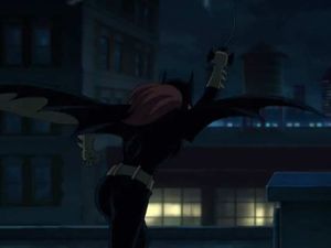 These shots establishes Batgirl as Batman's equal. But critics and fans found her ridiculous. The fact that Batman should be a pile of testosterone is never questioned but Batgirl's breasts make her less deserving. Strange music I hear. 