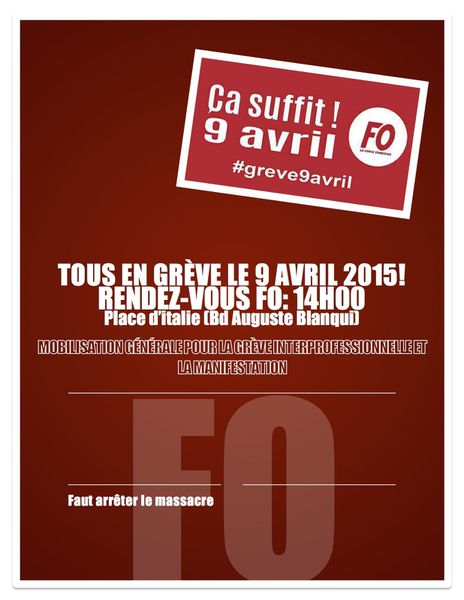 #greve9avril - Manifestation à Paris