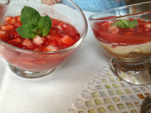 Dessert de fraises à la mascarpone