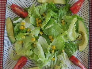 Salade gourmande au foie gras, magret séché et avocat