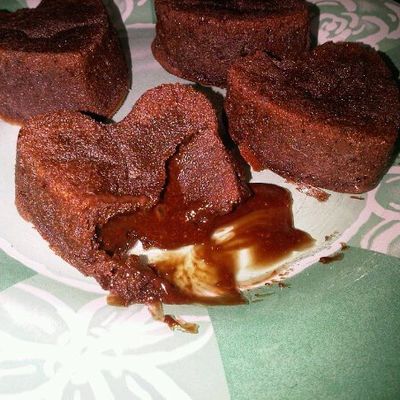 Cœurs coulants au chocolat