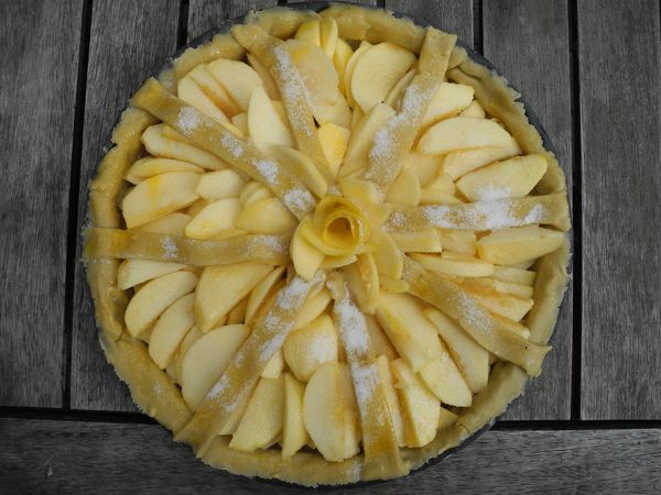 Tarte aux pommes et aux coings vanillée