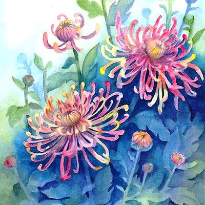 Les fleurs par les grands peintres  Tania Richard - chrysanthèmes