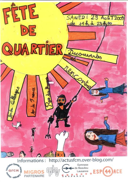 Affiches réalisées par 2 classes de l'école primaire de Beaulieu : la 2e primaire de Rosa Bruno et Nicole Descoeudres, et la 4e primaire de Martine Franceschini.