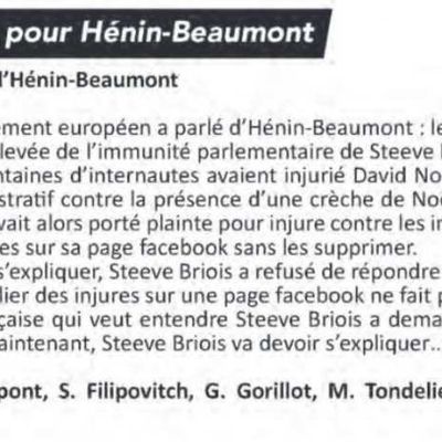 La tribune libre de l'opposition (Hénin-Beaumont c'est vous n°42, mars 2018) 