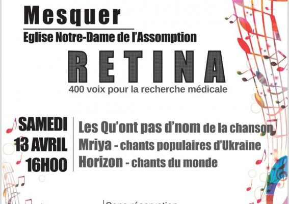 Mesquer - Concert Chorale : Rétina Mille choeurs pour un regard - Dimanche 13 avril 2025