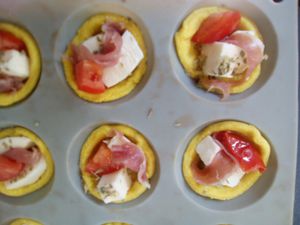 Tartelettes tomates mozzarella jambon cru