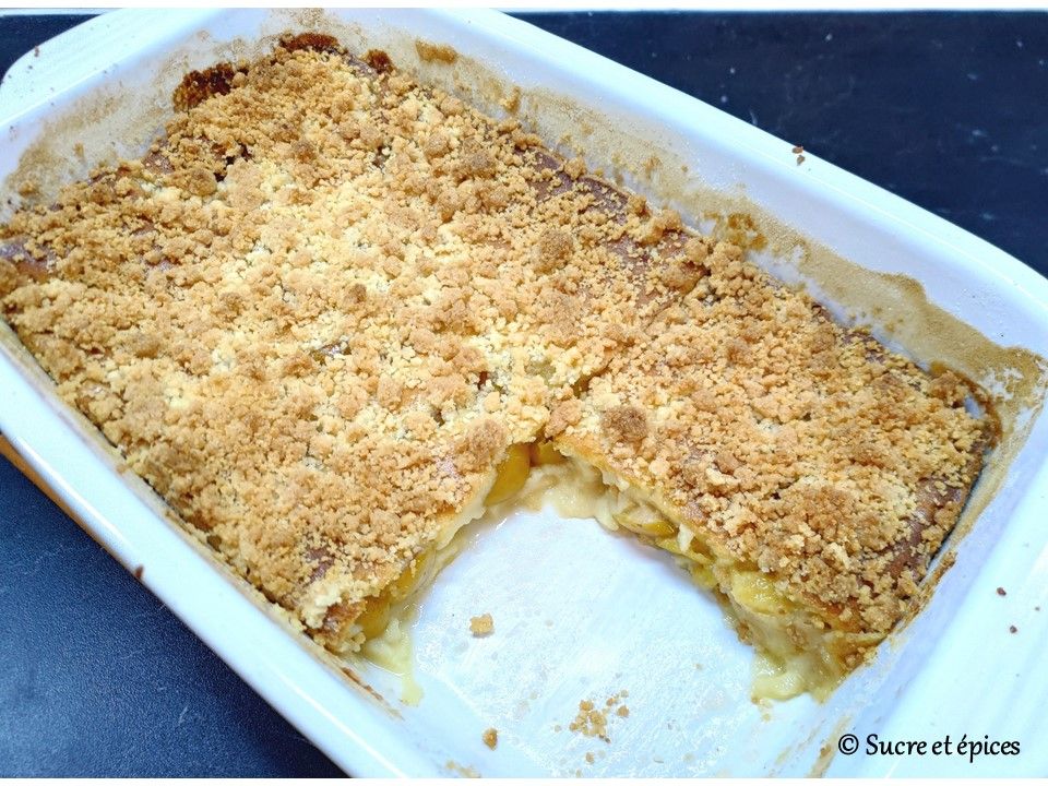 Clafoutis aux mirabelles avec streusel aux amandes
