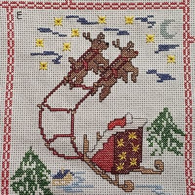 Case E, Le traineau du Père Noel et ses rennes, pour le Plaid en Fêtes